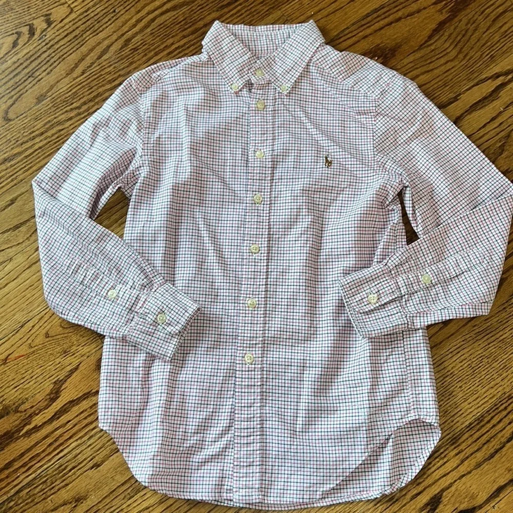 Ralph Lauren boys long sleeved Baby blue button down shirt size Small (8) NWOT